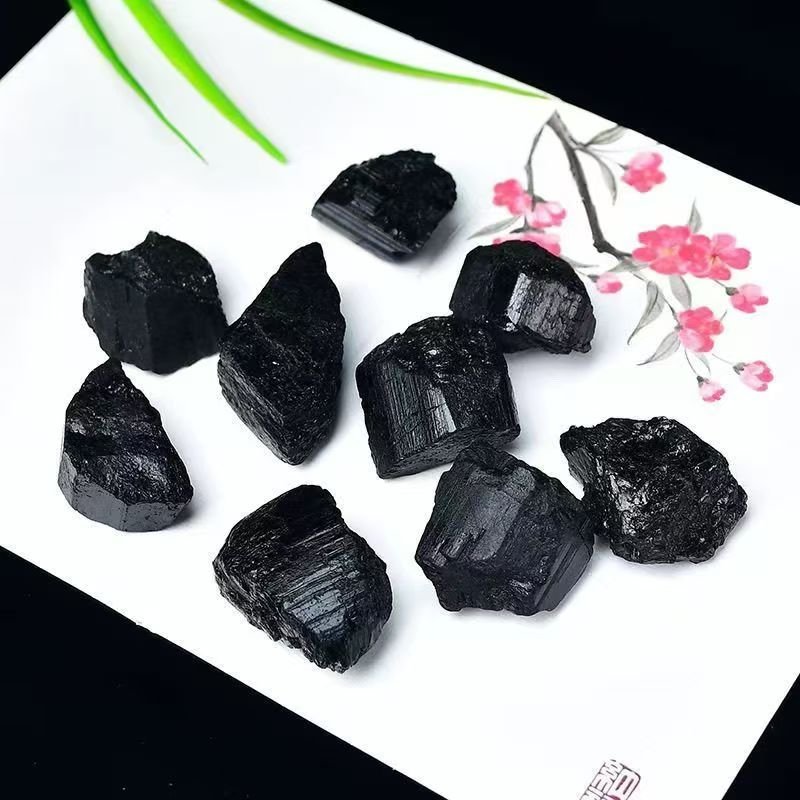 Natural Black Tourmaline Rough Stone