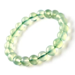 Natural Green Prehnite Ice-Clarity Bracelet | Collector's Grade Gemstone Jewelry